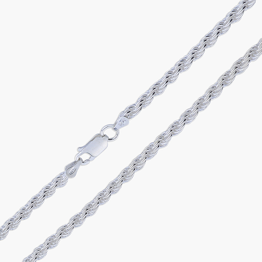 Ladies silver rope chain sale