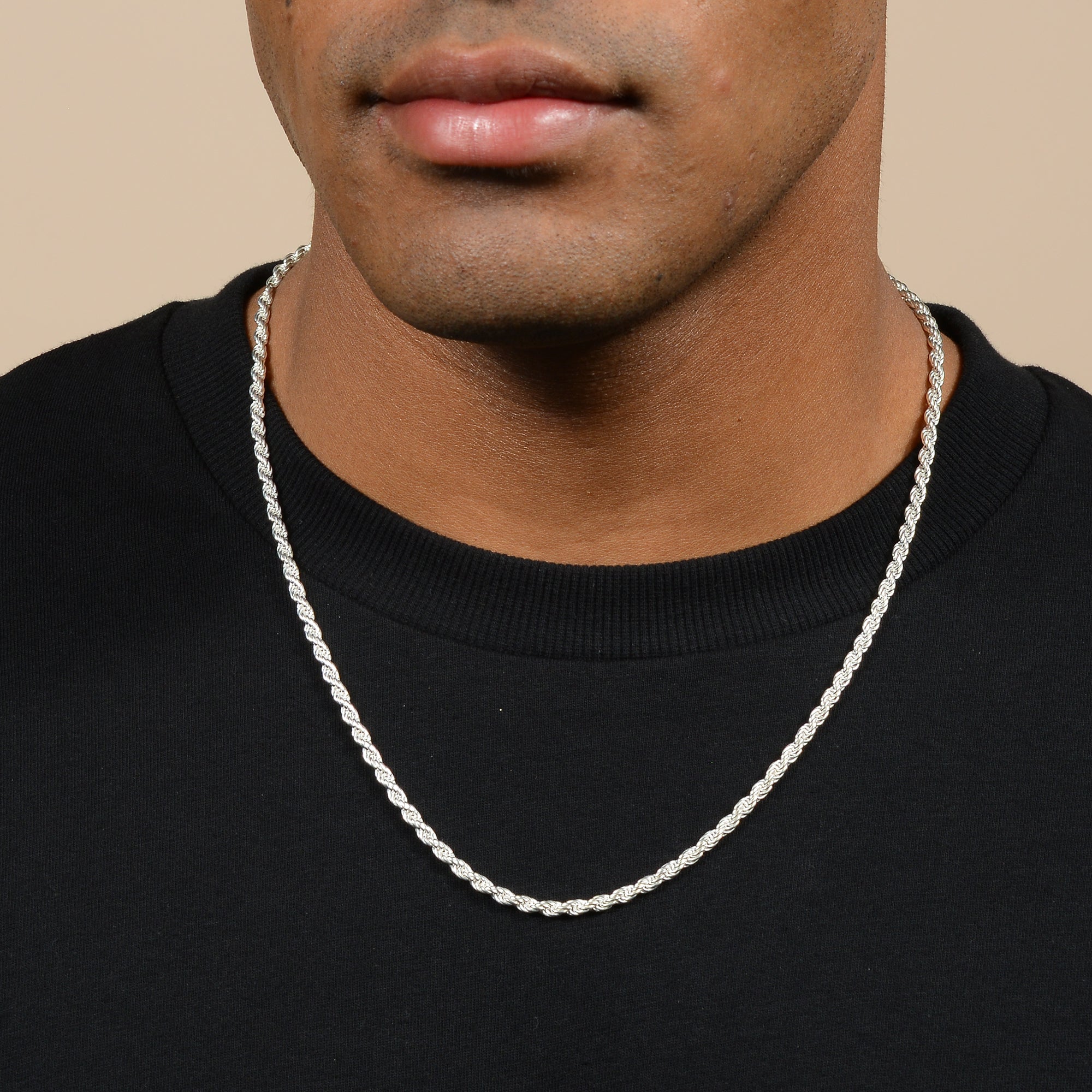 4mm rope chain store on neck